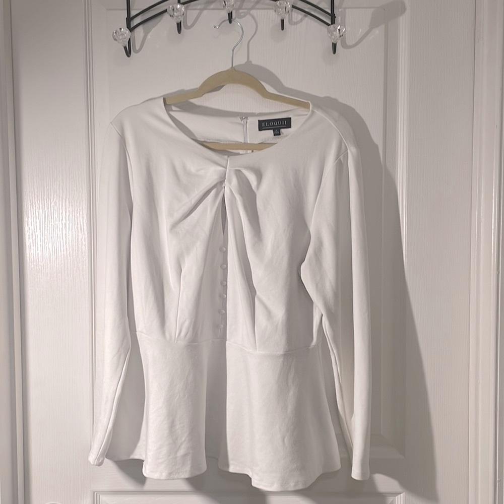 ELOQUII White Peplum Top
